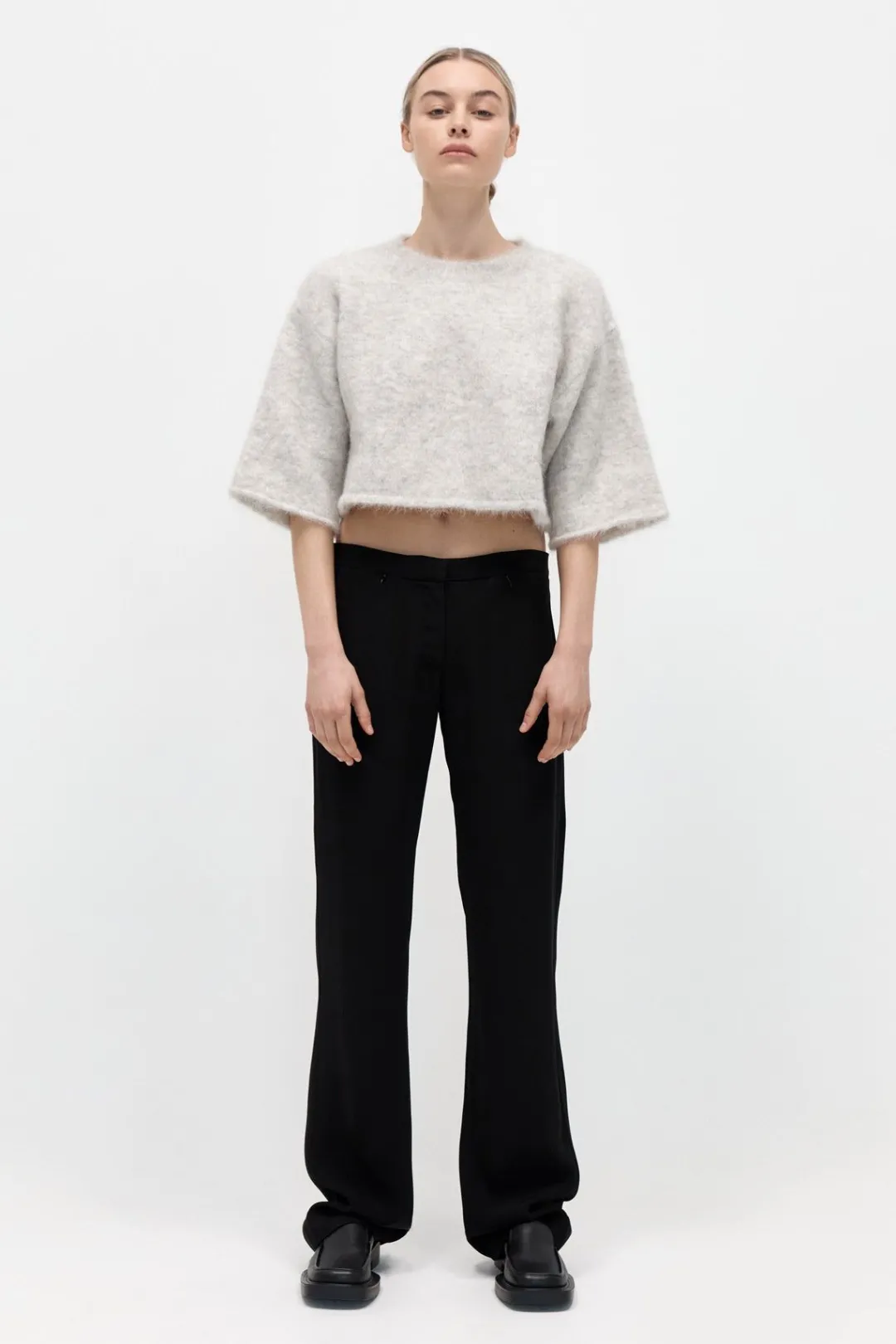 T-Shirts*St. Agni Alpaca Cropped Tee - Light Grey