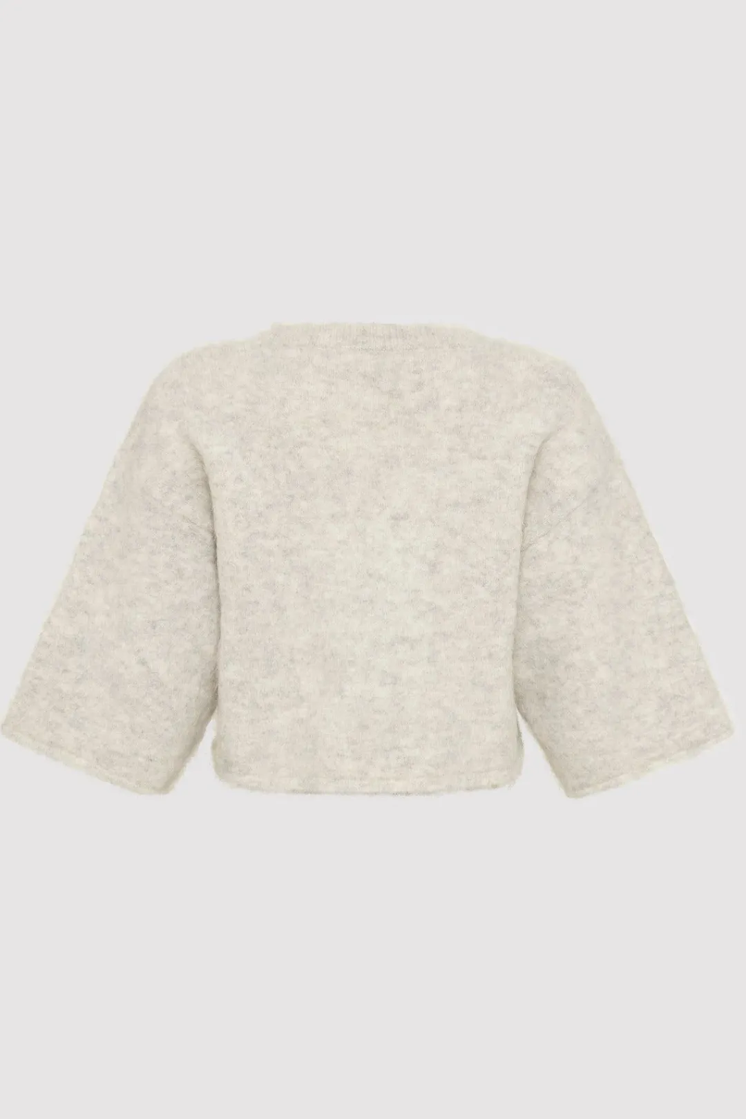 Knitwear*St. Agni Alpaca Cropped Tee - Light Grey