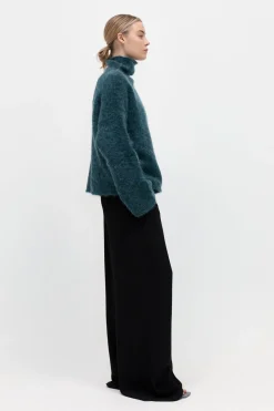 Knitwear*St. Agni Alpaca Funnel Neck Sweater - Sea Green