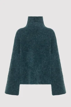 Knitwear*St. Agni Alpaca Funnel Neck Sweater - Sea Green