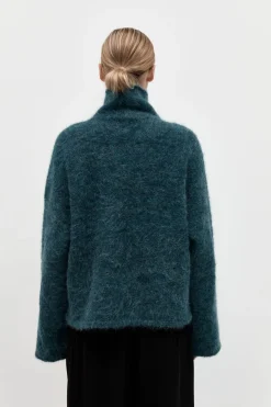 Jumpers*St. Agni Alpaca Funnel Neck Sweater - Sea Green