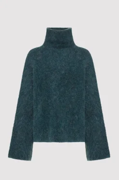 Jumpers*St. Agni Alpaca Funnel Neck Sweater - Sea Green
