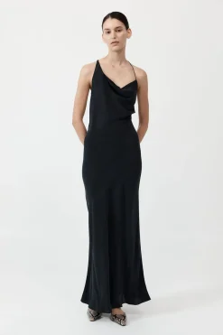 Dresses*St. Agni Asymm Drape Maxi Dress - Washed Black