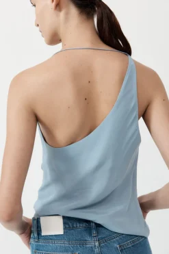 Tops*St. Agni Asymm Drape Top - Stone Blue