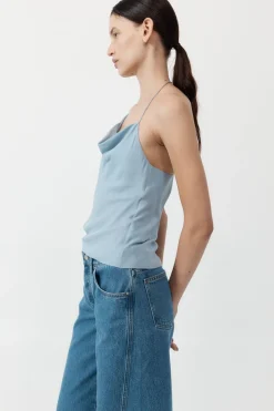 Tops*St. Agni Asymm Drape Top - Stone Blue
