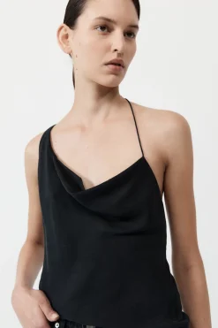 Tops*St. Agni Asymm Drape Top - Washed Black