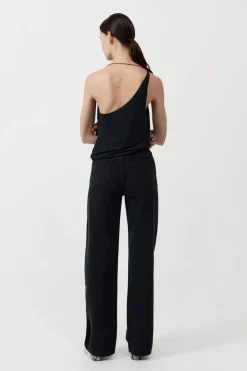 Tops*St. Agni Asymm Drape Top - Washed Black