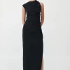 Dresses*St. Agni Asymm Tuck Dress - Black