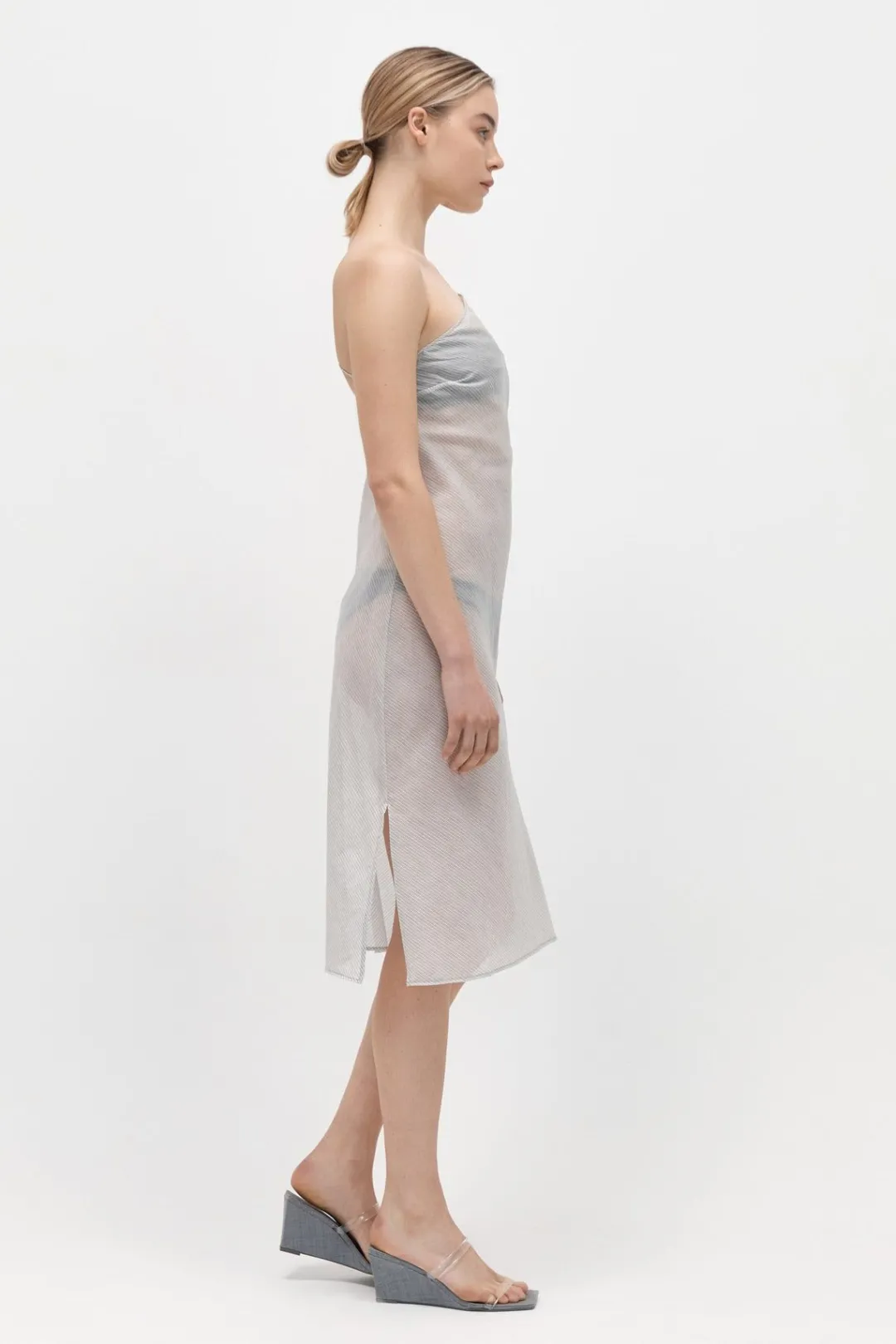 Dresses*St. Agni Asymmetric Slip Dress - Sheer Stripe