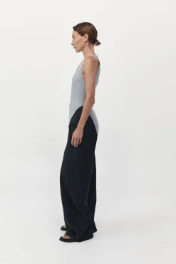 Tops*St. Agni Asymmetrical Neck Top - Grey Heather