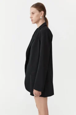 Unisex*St. Agni Belt Detail Blazer - Black