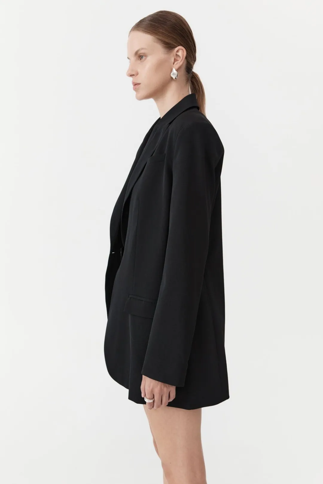 Unisex*St. Agni Belt Detail Blazer - Black