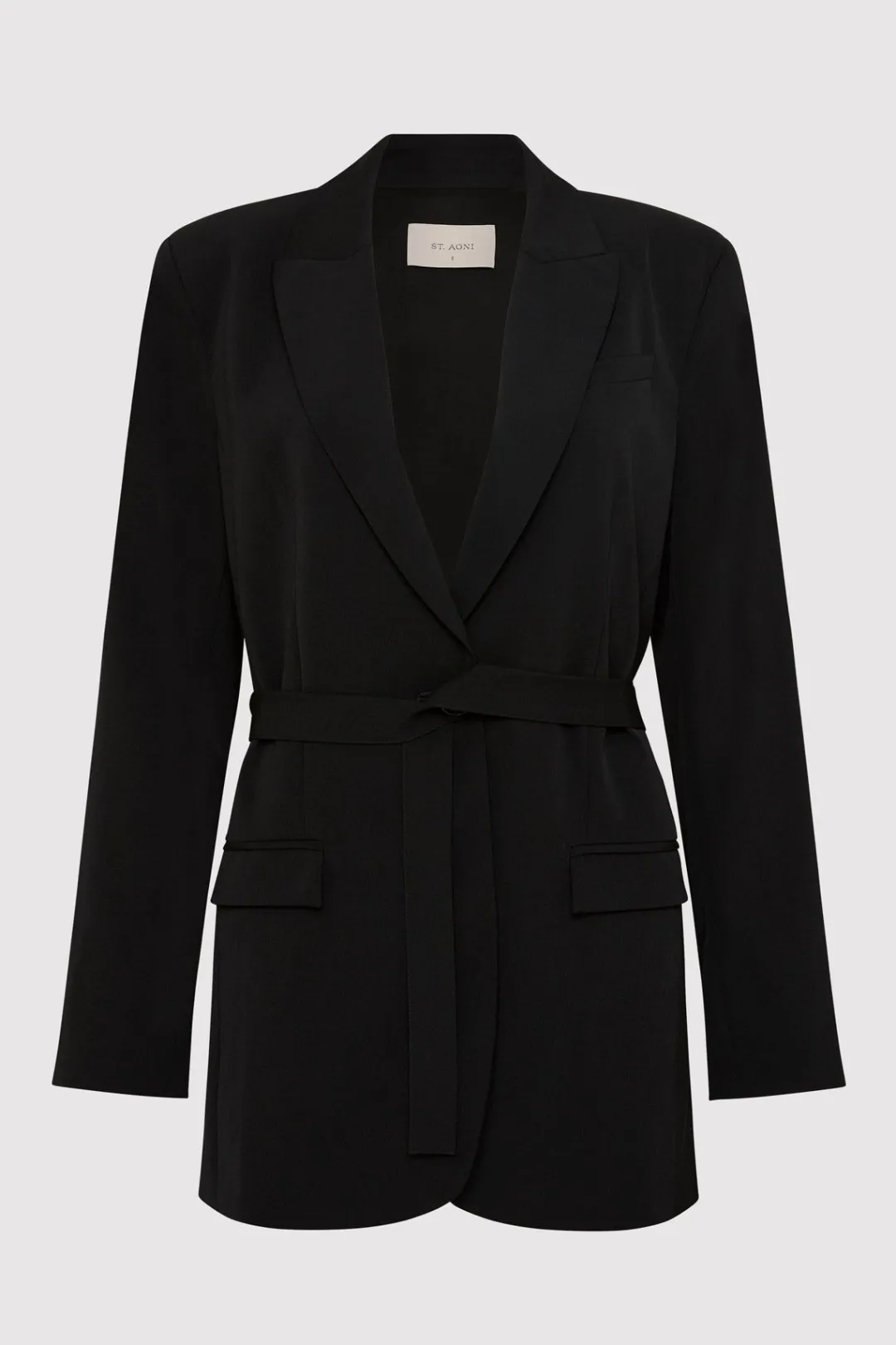 Unisex*St. Agni Belt Detail Blazer - Black