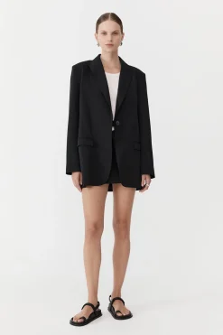 Tailoring*St. Agni Belt Detail Blazer - Black