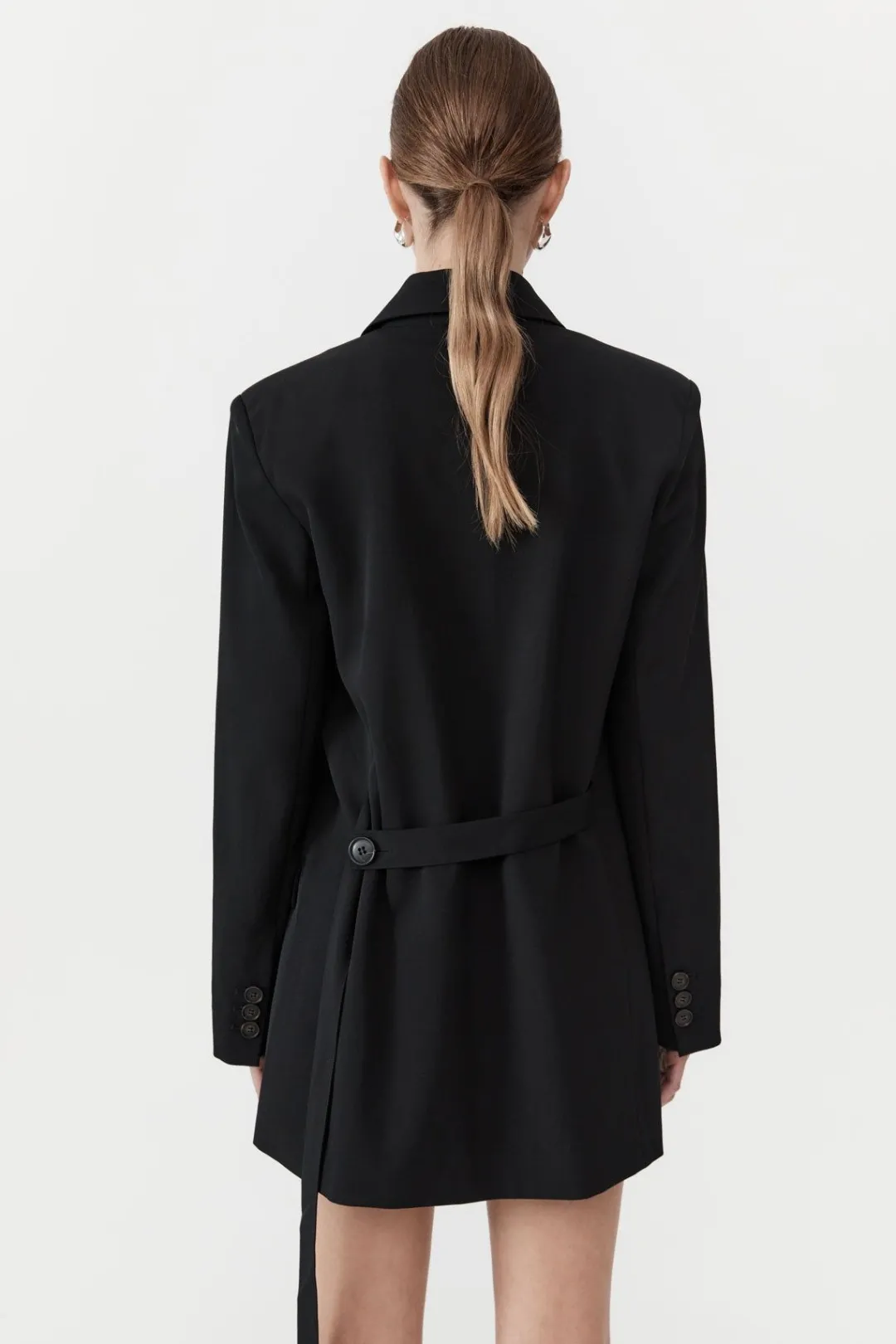 Tailoring*St. Agni Belt Detail Blazer - Black
