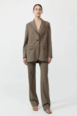 Tailoring*St. Agni Belt Detail Blazer - Kelp