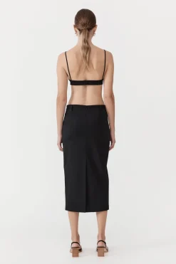Tailoring*St. Agni Belted Pencil Skirt - Black