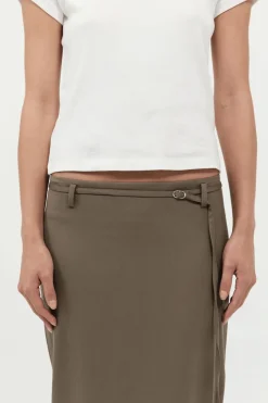 Tailoring*St. Agni Belted Pencil Skirt - Kelp