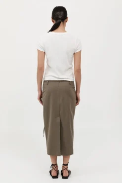 Tailoring*St. Agni Belted Pencil Skirt - Kelp