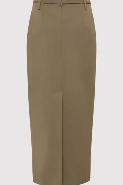 Tailoring*St. Agni Belted Pencil Skirt - Kelp