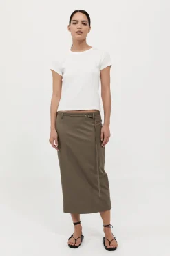 Skirts*St. Agni Belted Pencil Skirt - Kelp