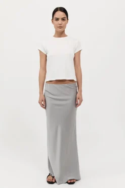 Skirts*St. Agni Bias Slip Skirt - Silver