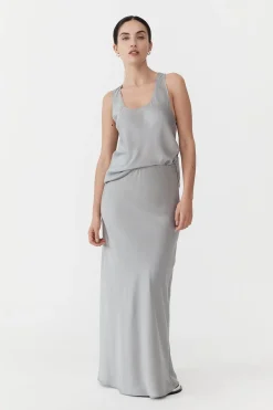 Skirts*St. Agni Bias Slip Skirt - Silver