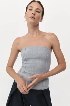 Tops*St. Agni Bustier Top - Grey Heather