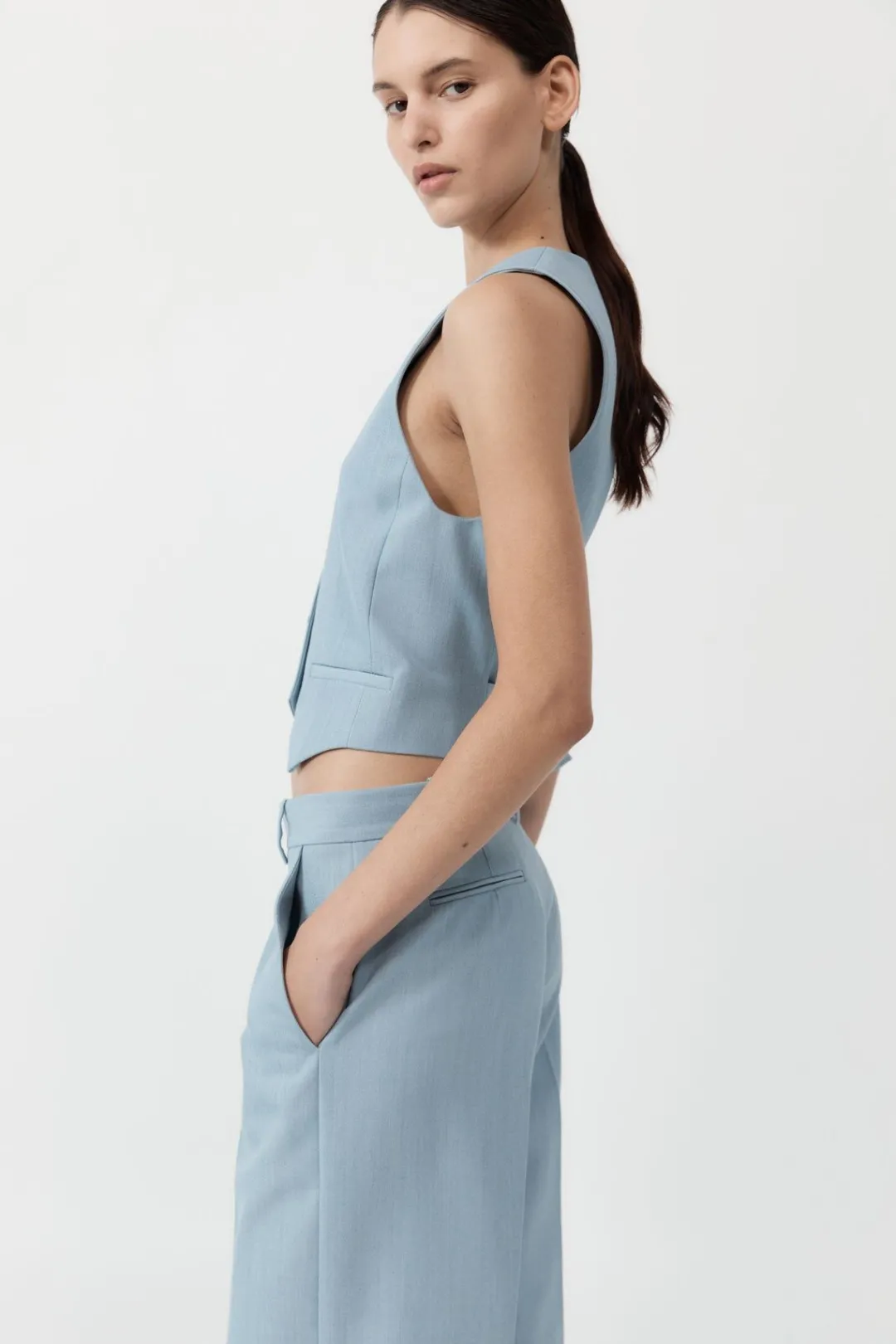 Tailoring*St. Agni Carter Vest - Stone Blue