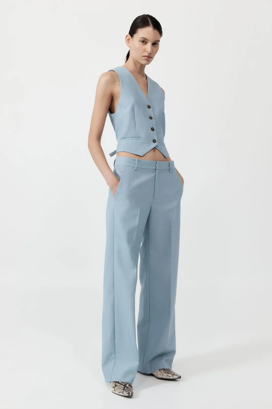 Tailoring*St. Agni Carter Vest - Stone Blue