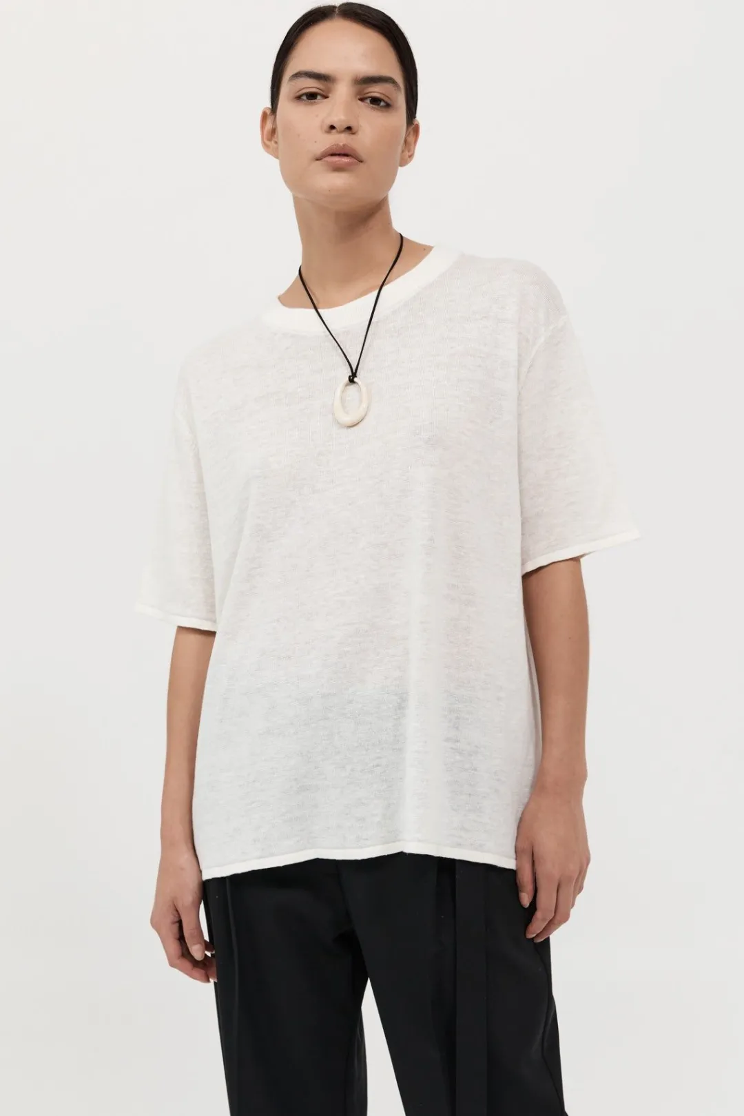 T-Shirts*St. Agni Copain Knit Tee - Off White