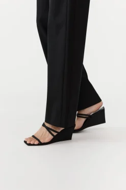 Heels*St. Agni Cross Strap Wedge - Black