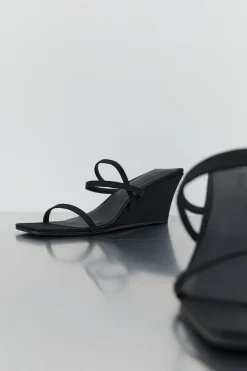 Wedges*St. Agni Cross Strap Wedge - Black