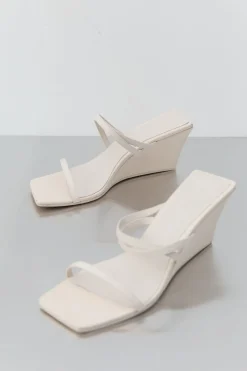 Heels*St. Agni Cross Strap Wedge - Ivory