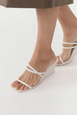 Heels*St. Agni Cross Strap Wedge - Ivory