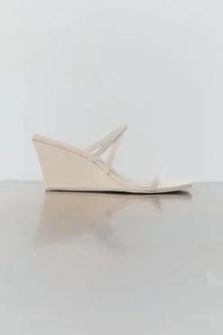 Wedges*St. Agni Cross Strap Wedge - Ivory