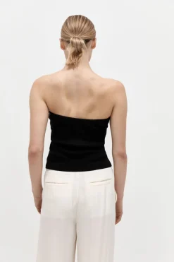 Knitwear*St. Agni Curve Knit Top - Black