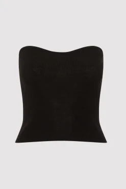 Knitwear*St. Agni Curve Knit Top - Black