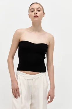 Basics*St. Agni Curve Knit Top - Black