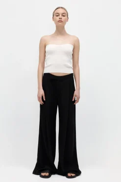 Basics*St. Agni Curve Knit Top - White
