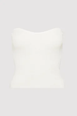Knitwear*St. Agni Curve Knit Top - White