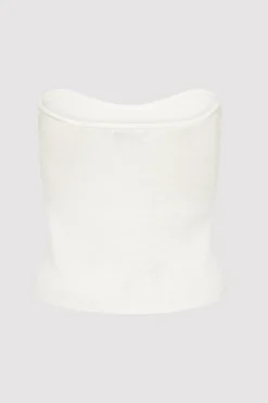 Knitwear*St. Agni Curve Knit Top - White