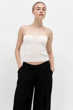 Tops*St. Agni Curve Knit Top - White