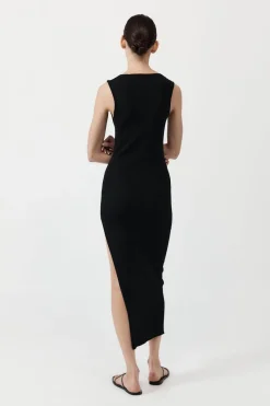 Knitwear*St. Agni Cut Away Knit Dress - Black