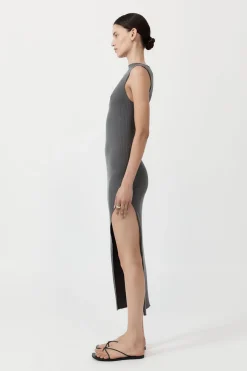 Knitwear*St. Agni Cut Away Knit Dress - Stone Grey