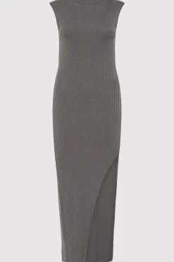 Knitwear*St. Agni Cut Away Knit Dress - Stone Grey