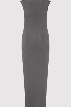 Knitwear*St. Agni Cut Away Knit Dress - Stone Grey