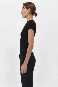 Knitwear*St. Agni Cut Out Knit Tee - Black