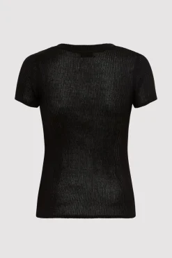 Knitwear*St. Agni Cut Out Knit Tee - Black