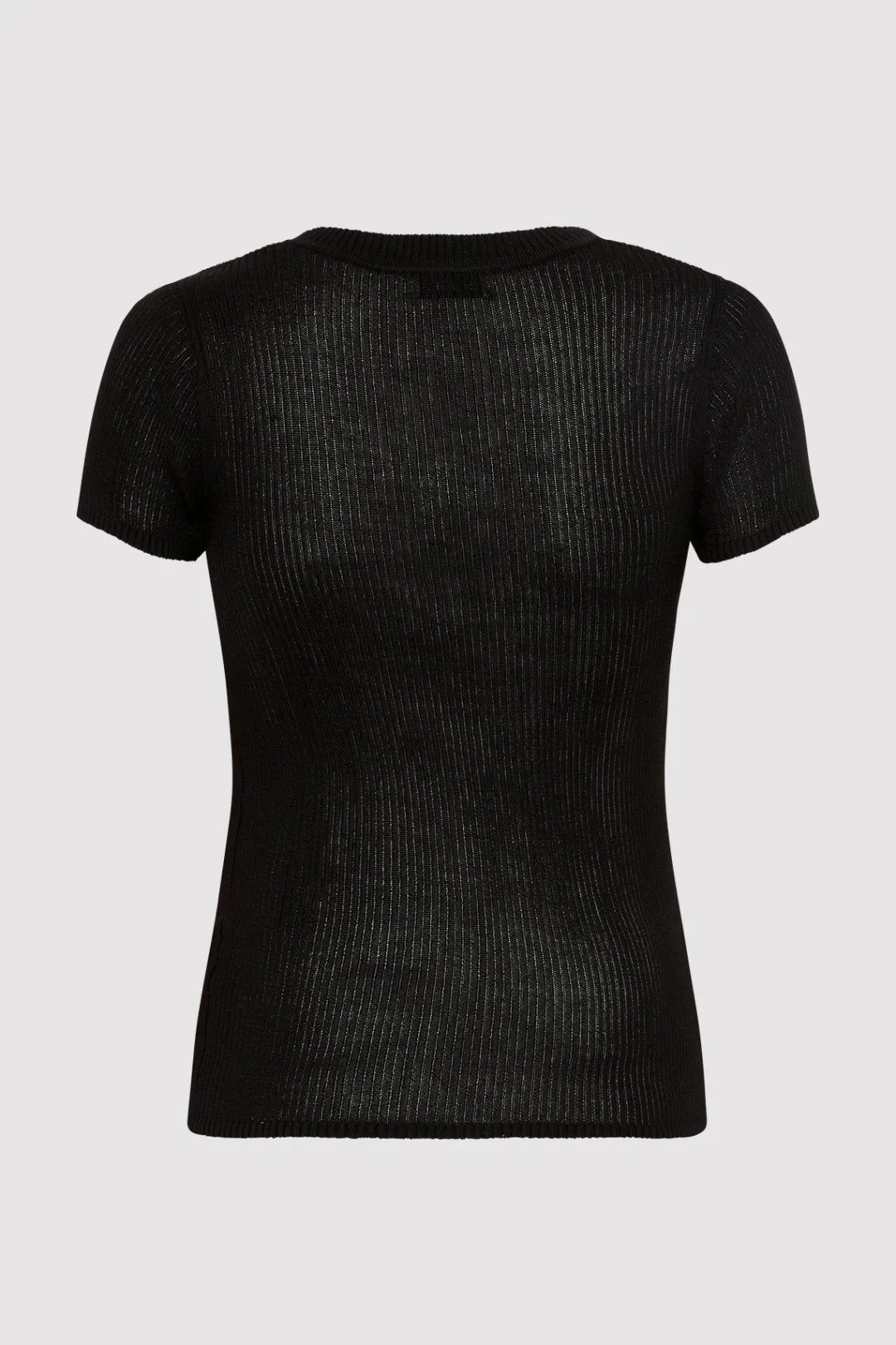 T-Shirts*St. Agni Cut Out Knit Tee - Black